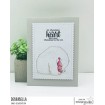 BUNDLE GIRL wrapped in a POLAR BEAR rubber stamp